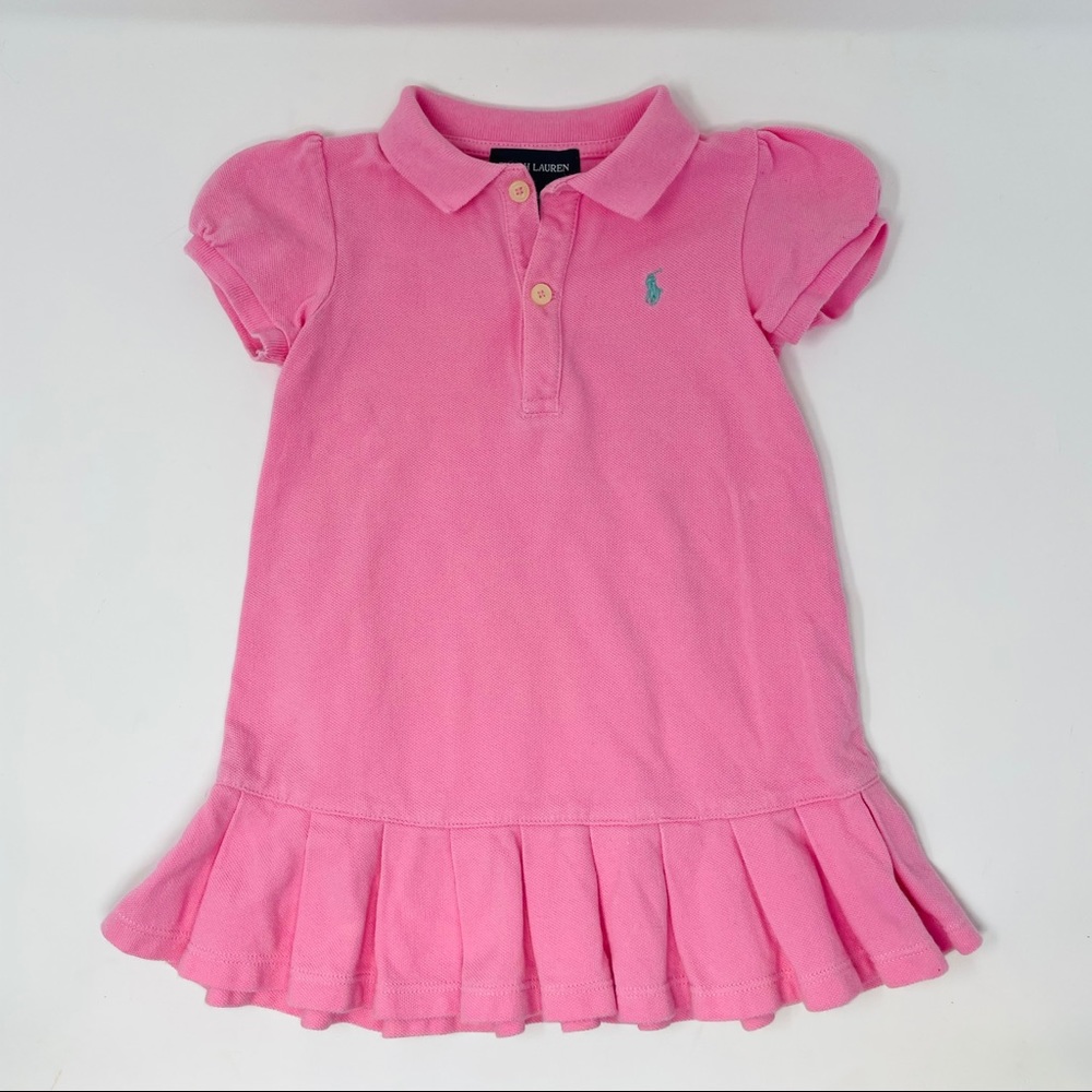 Ralph Lauren 18M girls pleated peplum pink dress